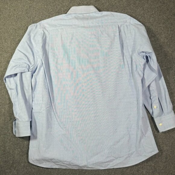 Gitman Bros Mens Long Sleeve Button Shirt Sz 16.5 34 Large USA Blue Made in USA - Picture 3 of 11